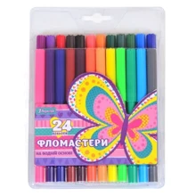 Фломастери 24 кол. "Bright butterfly" (650332): Тип На водній основі