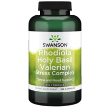 Swanson Rhodiola Holy Basil Valerian stress Complex Комплекс против стресса 180 капсул: Форма выпуска Капсулы