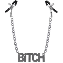 Затискачі для сосків Bitch, Feral Feelings - Nipple clamps Bitch, срібло / чорний: Виробник Feral Feelings