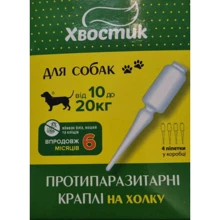 Капли противопаразитарные Хвостик для собак весом от 10 до 20 кг 1.5 мл 4 шт. (160398): Тип Капли