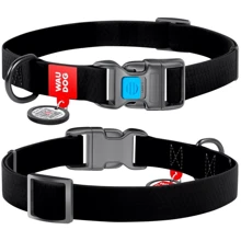 Нашийник для собак водостійкий WAUDOG Waterproof c QR-паспортом пластикова пряжка-фастекс ширина 25 мм довжина 35-58 см чорний: Виробник WAUDOG