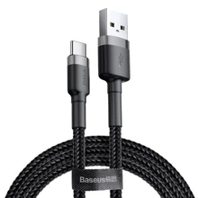 Кабель Baseus USB Cable to USB-C Cafule 2A 3m Black/Grey (CATKLF-UG1): Тип USB Cable - USB-C