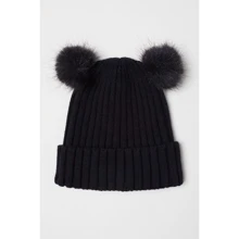 Шапка H&M 1412-6507688 43 черная: Пол Девочка
