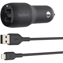 Зарядное устройство Playa by Belkin Car Charger 2xUSB 24W Black with Lightning Cable (CCD001BT1MBK): Кабель в комплекте Lightning
