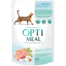 Влажный корм Optimeal Adult cats для взрослых кошек c форелью в кремовом соусе 12х85 г (4820215365864): Тип Влажный корм