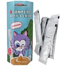 Лакомства для кошек CattyMan Complete Kitty’s Cream икра с курицей, лососем, тунцом, говядиной, уткой 5 вкусов 10х16 г (58524): Вид Жидкая форма