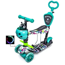 Самокат Scooter "Божья коровка" 5in1. Tiffany Flowers (многофункциональный, с родительской ручкой) - 618800396: Количество колес 3