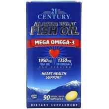 21st Century Alaska Wild Fish Oil Mega Omega 3 Жир дикої риби Аляски Риб'ячий жир Омега 3 90 капсул: Тип Омега 3
