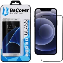 Защитное стекло для iPhone BeCover Tempered Glass Black for iPhone 12 (705375): Тип защиты экрана на экран
