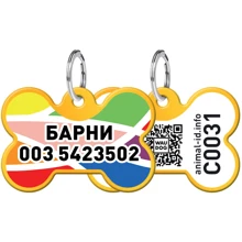 Адреснік WAUDOG Smart ID з QR-паспортом, малюнок "Вітраж", кістка, 31х21 мм золото (0631-0051-17-gr): Виробник WAUDOG
