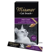 Вкусное лакомство Miamor Cat Snack Malt Cheese Cream для выведения шерсти с сыром 6 стиков х 15 г: Вид Паста