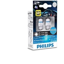LED лампа Philips X-tremeVision LED W5W 8000K 12V 127998000KX2 (2шт.): Головной свет Повороты боковые, Габариты