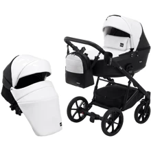 Коляска 2 в 1 Bair Kiwi кожа 100% BK-51/15 белый - черный: Тип коляски Универсальная коляска (2-в-1)