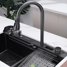 Кухонная мойка Lefton Waterfall Workstation Kitchen Sink Set With Digital Temperature Display-KS2204: Форма Прямоугольная