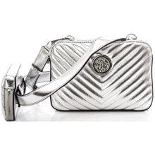 Женская сумка кросс боди Guess Blakely Status Crossbody серебристая (HWMY7663140-SIL): Пол Женский