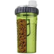 Пляшка подвійна Dexas Snack DuO для води та корму або ласощів 480 мл зелена (dx30811): Тип Бутылки