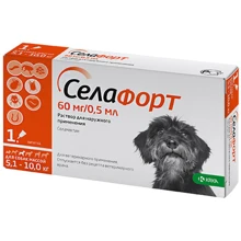 Капли на холку Селафорт KRKA от блох клещей и гельминтов для собак 60мг/0.5мл 5.1-10 кг (3838989724580): Тип Капли