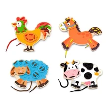 Дерев'яне шнурівка Viga Toys Фермерські звірята (51325): Тип шнуровка