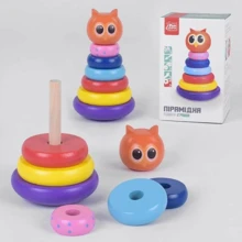 Сортер 4FUN Game Club Wood Сова піраміда (91552): Тип пирамидка