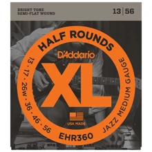 Струна для гитар Струны D`ADDARIO EHR360 XL HALF ROUNDS JAZZ MEDIUM 13-56: Тип Комплект струн