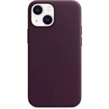 Чехол для iPhone Apple Leather Case with MagSafe Dark Cherry (MM0G3) for iPhone 13 mini: Цвет фиолетовый