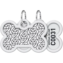 Адресник металлический WAUDOG Smart ID c QR паспортом рисунок Геометрия 40х28 мм (0640-0202): Производитель WAUDOG