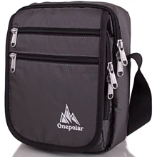 Мужская сумка через плечо Onepolar серая (W5633-grey): Пол Мужской