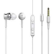 Наушники Baseus Lark Series Wired Earphones Silver (WEBASEEJ-LA0S): Тип конструкции вакуумные