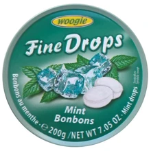 Льодяники Woogie Fine Drops Mint Bonbons 200 г (WT1796): Вага, г 200