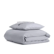 Комплект постільної білизни Cosas Ranfors Grey Zig Grey підлітковий 155х215 см (Ranfors_Grey_ZigGrey_155): Тип постільний комплект