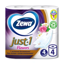 Zewa Just 1 Flower Туалетний папір білий чотиришарова 4 шт.: Класифікація Мас-маркет