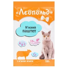 Влажный корм для кошек Леопольд Паштет-мусс с ягненком 100 г : Тип Влажный корм