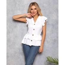Блуза ISSA PLUS SA-253 42 белая с коротким рукавом: Сезон Лето