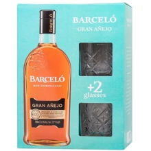 Ром Ron Barceló Gran Añejo + 2 glasses 37.5% VAP 0.7 (WHS7461323129442): Объем, л 0.7