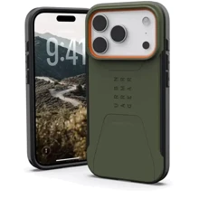 Чехол для iPhone Urban Armor Gear UAG Civilian Magsafe Olive/Orange (114545117297) for iPhone 17 Pro: Цвет зеленый