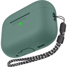 Чехол для наушников AhaStyle Silicone Case with strap Midnight Green (X003E46FGX) for Apple AirPods Pro 2: undefined undefined