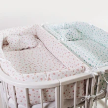 Постельный комплект для двойни 14 эл. Twins 4000-T-404, Сердечки, мятно-корраловый: Тип постельный комплект