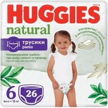 Подгузники Huggies Natural Pants Mega 6 (от 15 кг) 26 шт (5029053549613): Тип Подгузники-трусики