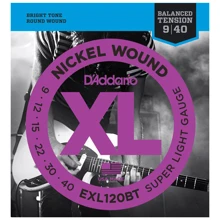 Струна для гитар Струны D`ADDARIO EXL120BT XL NICKEL BALANCED TENSION, SUPER LIGHT (09-40): Тип Комплект струн