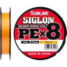 Шнур Sunline Siglon PE х8 150м, # 1.7 / 0.223мм, 30lb / 13.0кг, помаранчевий (1658.09.92): Тип Шнур