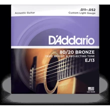 Струна для гитар Струны D'ADDARIO EJ13 80/20 BRONZE CUSTOM LIGHT (11-52): Тип Комплект струн
