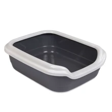 Туалет Comfort для кошек L 49х39х15 см серый (PR241698): Вид Открытый
