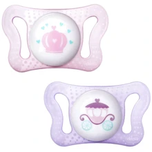 Пустышка Chicco Physio Micro силиконовая 0-2 мес 2 шт розовая с футл. (75121.11): Возраст с рождения