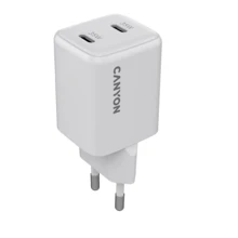 Зарядное устройство Canyon Wall Charger 2xUSB-C CU35CC GaN 35W White (CNS-CUW35CC): Особенности USB-C, Power Delivery (PD)