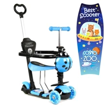 Самокат Best Scooter с защитным бампером голубой (69009): Количество колес 3