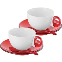 Набір чашок для капучино Guzzini Art & Cafe 22400165 червоні (на 2 перс): undefined undefined