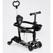 Детский самокат 5 в 1 Best Scooter LS-09112 Черный: Количество колес 3