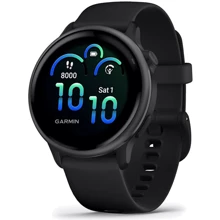 Смарт-годинник Garmin Vivoactive 6 Slate with Black Band (010-02985-00): Дисплей 1.2" AMOLED (390 x 390)