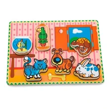 Дерев'яна рамка-вкладиш Viga Toys Домашні улюбленці (56440): Тип сортер