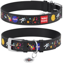 Ошейник WAUDOG Design с рисунком "NASA" 35 мм 46-59 см с QR паспортом черный (0035-0047-01): Производитель WAUDOG